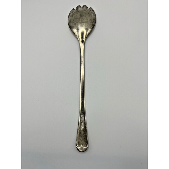 Vintage Sheffield England Silverplated Tipped on Back Serving Spoon Fork - Picture 2 of 3
